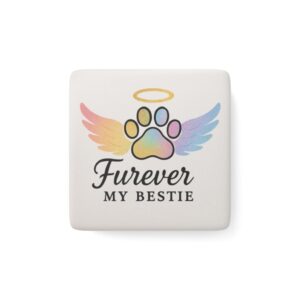 Furever My Bestie Dog Magnet, Pet Lover Gift, Animal Decor, Friendship Keepsake, Paw Print Decor