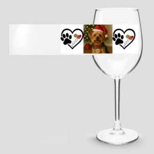 Festive Yorkie Santa Hat Classic Wine Glass (12.75oz)