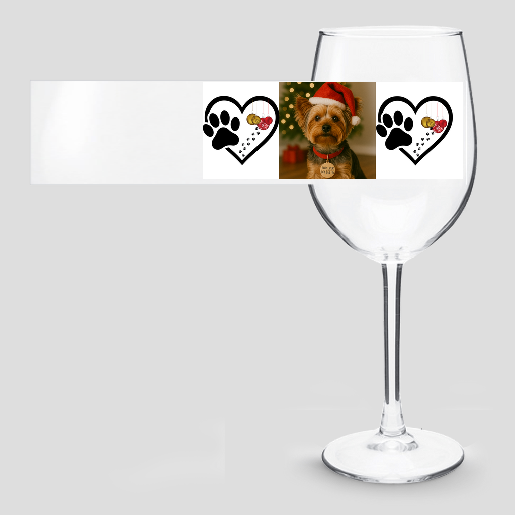 Festive Yorkie Santa Hat Classic Wine Glass (12.75oz)